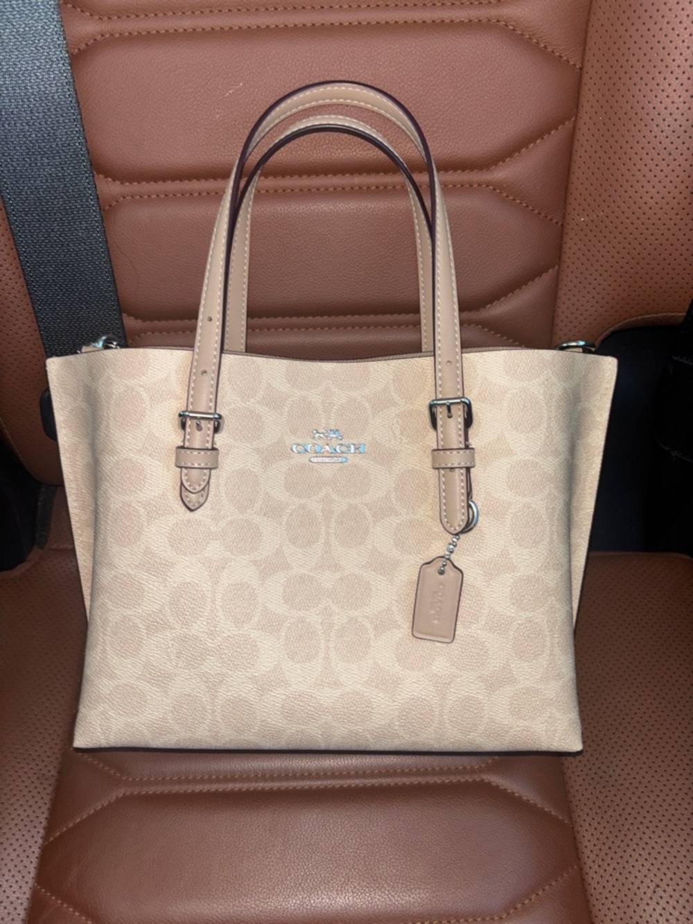 Coach Mollie 25 Tote in Signature Sand Canvas - Picture 14 of 15